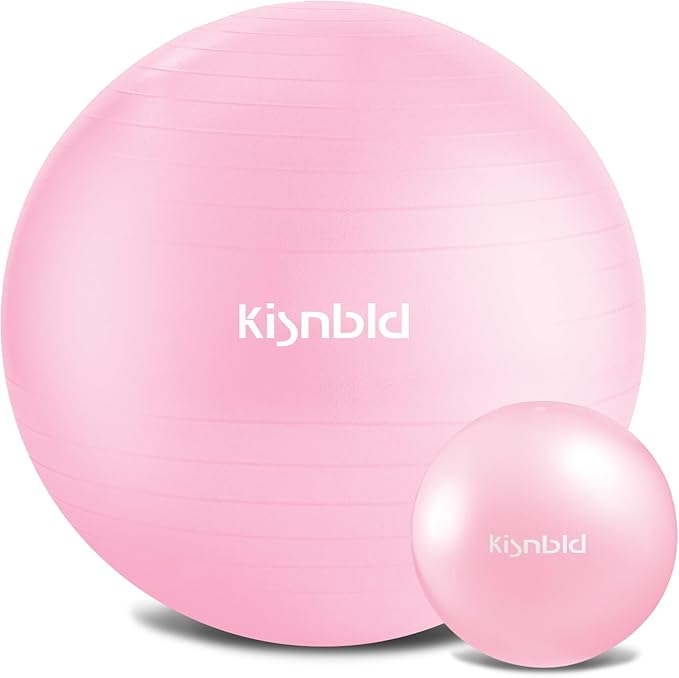 Exercise Ball, Extra Thick Yoga Ball for Workout Pregnancy Stability, 4 Sizes Anti-Burst Balance Ball with Foot Pump - Heavy Duty Fitness Ball Chair for Office, Home & Gym