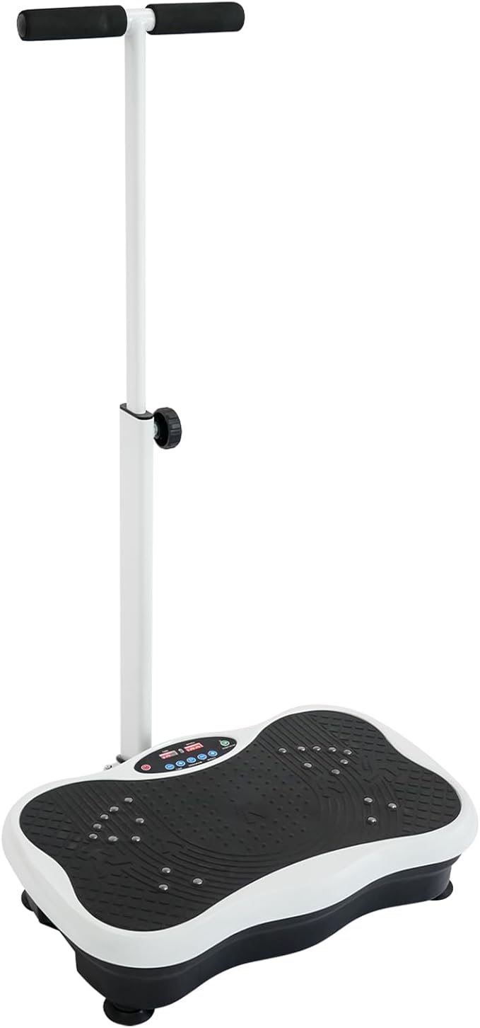 Vibration Plate Exercise Machine with Adjustable Handrail , Whole Body Vibration Platform, 10 Modes 120 Speeds, Vibrating Plate Exercise Machine for Home Gym Fitness