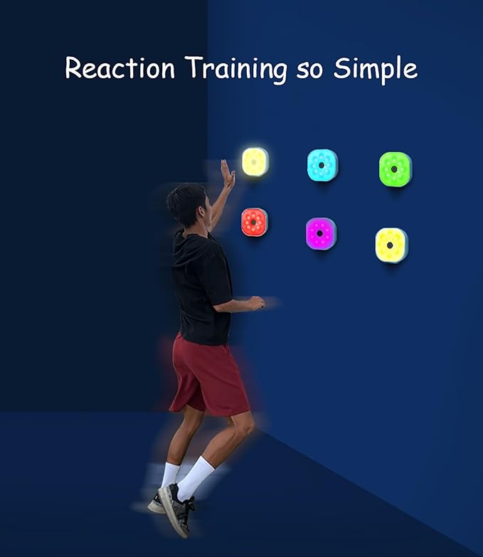 Reaction Training Lights for Kids, Speed Agility Response Training Reaction Lamp, Basketball Boxing Soccer Training Equipment Teaching Props for Sport, Fitness