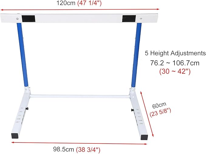 Height Adjustable Track & Field Hurdles, Sport Speed Hurdles Training Equipment for All Ages, Obstacle Courses and Drills Jumping Bar (3Pcs 76)