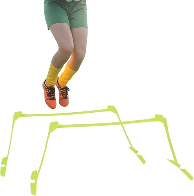 2pcs Soccer Training Hurdles | Adjustable Speed Hurdles for Football/Soccer Drills | Lightweight & Portable Yellow Practice Hurdles | 3 Height Settings, No Tools Needed