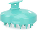 FREATECH Massager Shampoo Brush with Soft Silicone Bristles for Scalp Care, Shower Hair Scalp Scrubber Exfoliator for Dandruff Removal and Hair Growth, Wet & Dry for Men, Women and Kids, Green
