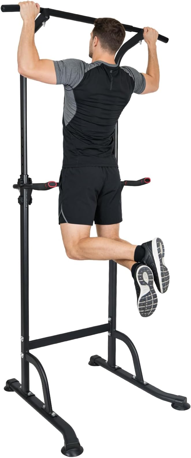 MIUDGIG Adjustable Height Dip Bar Station, Multi-function Dip Station Pull Up Bar Full Body Strength Training Workout Fitness Equipment for Tricep Dips, Heavy Duty Dip Station for Home Gym