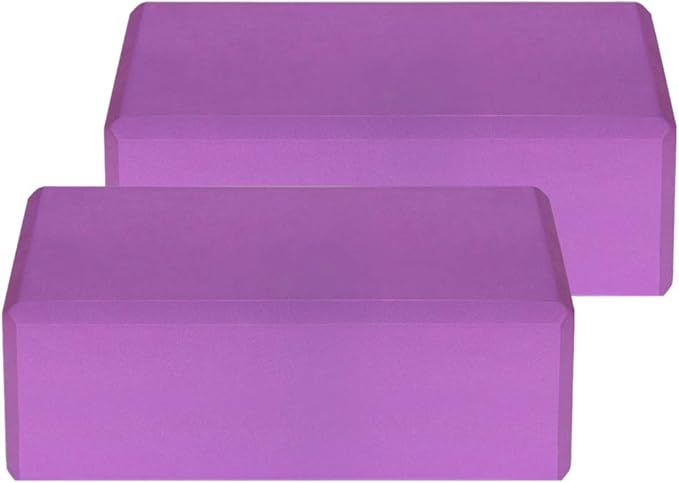 Yoga Equipment Set 5pcs, EVA Yoga Blocks, Cotton Stretching Strap, Non - slip Knee Pad, Purple - Stability and Flexibility, Anti - skid Comfort, Ideal for Beginners and Pilates