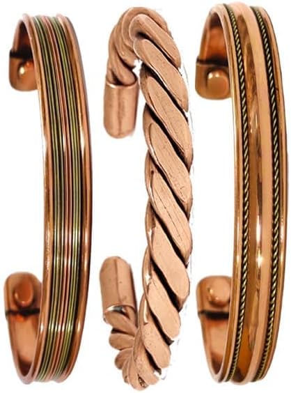 Copper Bracelet Magnetic Pure Copper Therapy Effective & Natural Relief Cuff for Women's & Men's