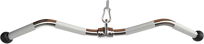 qibylift Barbell Multi-Exerciser Cable Attachment For Cable Machines, Lat Pull Down Bar Cable Machine Attachments, Tricep Press Down Bar, Revolving Straight Curl Pulldown Bar with Rotating & Rubber Handle Grips