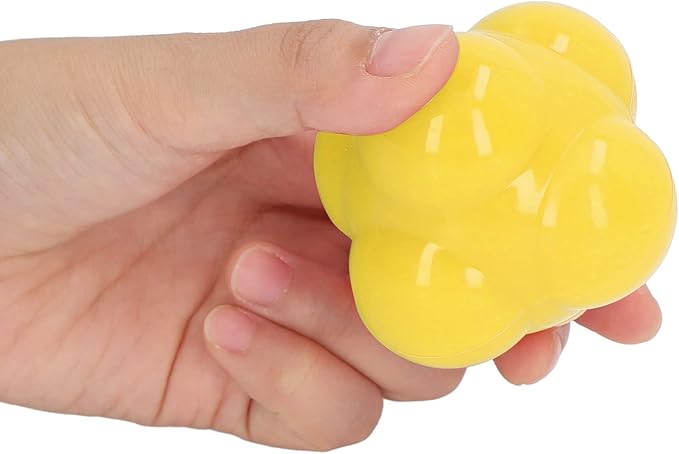 Reaction Ball, Rubber Bright Color Hex Reaction Trainer Ball for Basketball, Tennis and Other Competitive Sports