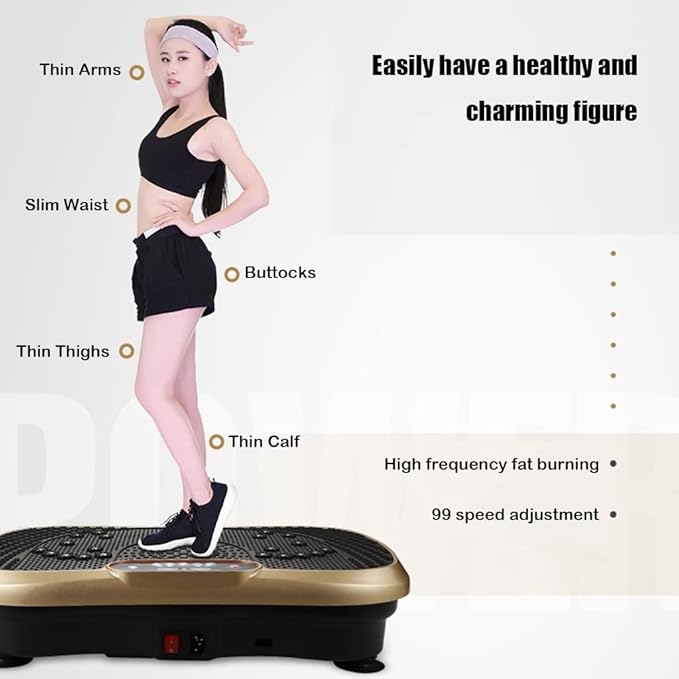 Vibration Plate Exercise Machine,Whole Body Vibration Platform Machine,Fitness Vibration Trainer for Weight Loss Shaping Toning Home Gym