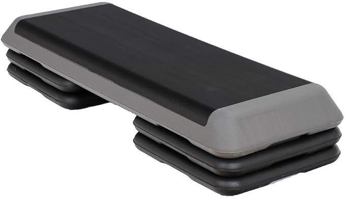 43 Inches Aerobic Step Platform 3 Levels Adjustable Aerobic Stepper with 4 Extra Risers and Anti Slip Surface, Exercise Training Workout Equipment for Home&Gym Cardio Strength & Training