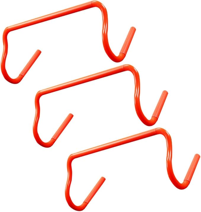 3pcs Detachable Speed Training Hurdles Set Orange Athletic Training Equipment for Soccer Football Baseball Running Drills