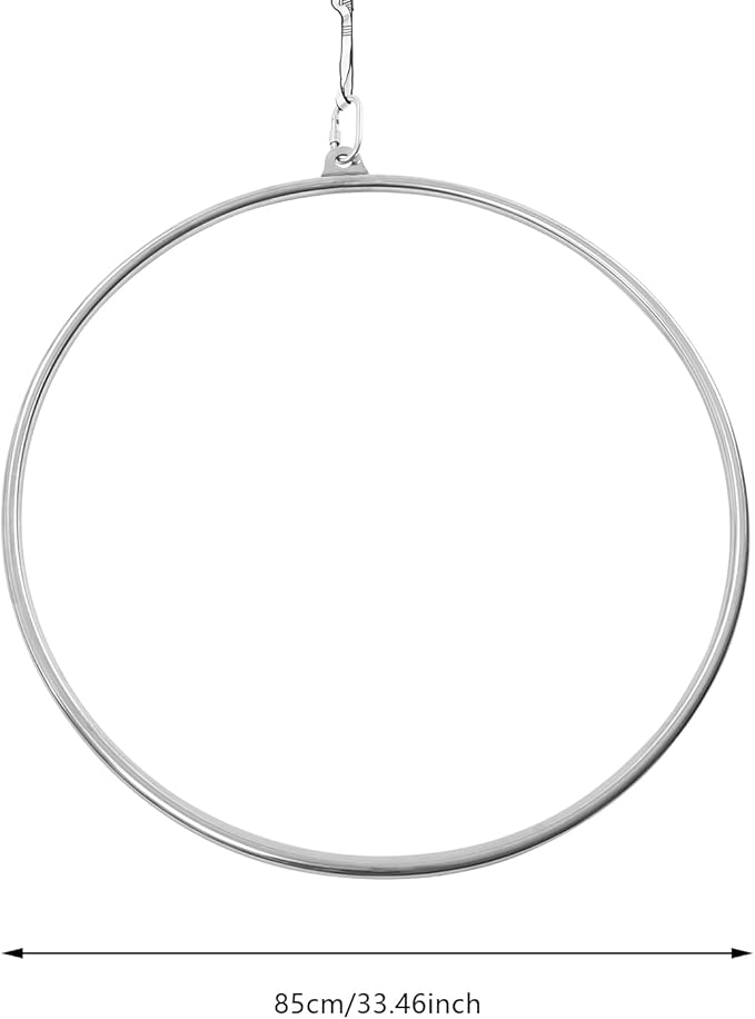 Complete Aerial Hoop Kit - 85cm/90cm Professional Lyra Hoop Set - Single Point Hoops - Circus Aerial Ring Kit - Maximum Load: 115 kg/253 lb