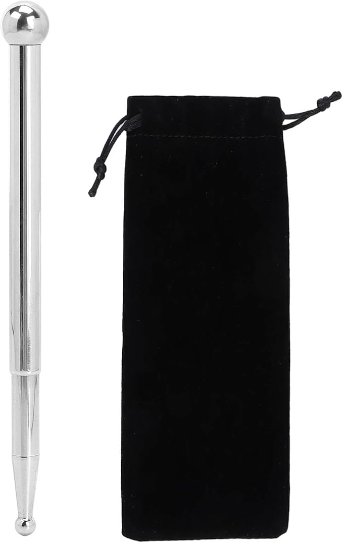 Agatige Acupuncture Pens, Stainless Steel Deep Tissue Massage Tool 13cm to 18cm Telescopic Manual Acupuncture Massage Pen for Full Body Meridian Pain Relief