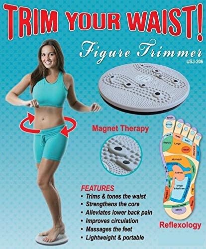 Daiwa Felicity Figure Trimmer Ab Twister Board - Waist Twister Machine for Core & Abs Exercise - Waist Twisting Fitness Tool, Dizzy Disc Twist Board for Slimming Workout with Magnets Reflexology