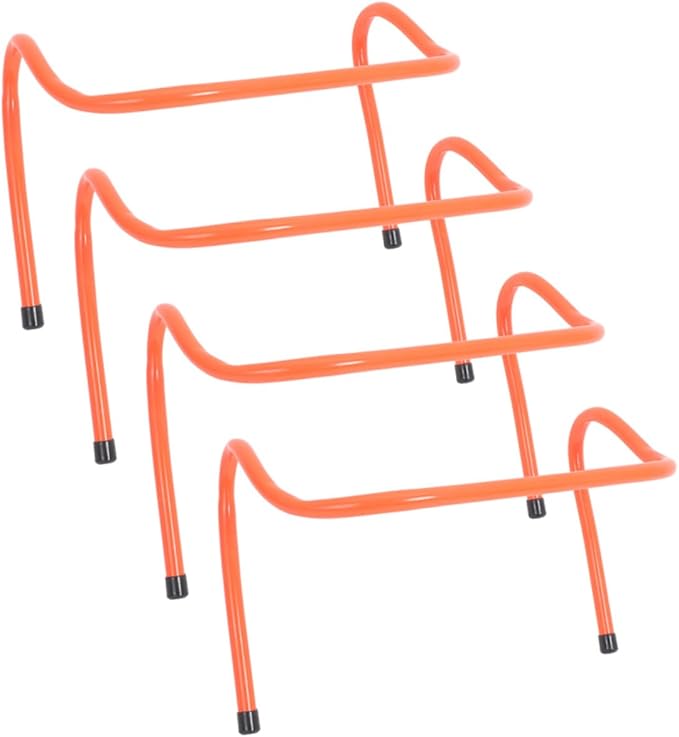 Vaguelly 4 Pcs Plastic Speed Training Hurdles Set 15cm Wear-Resistant Agility Equipment for Youth Football Soccer Track Practice