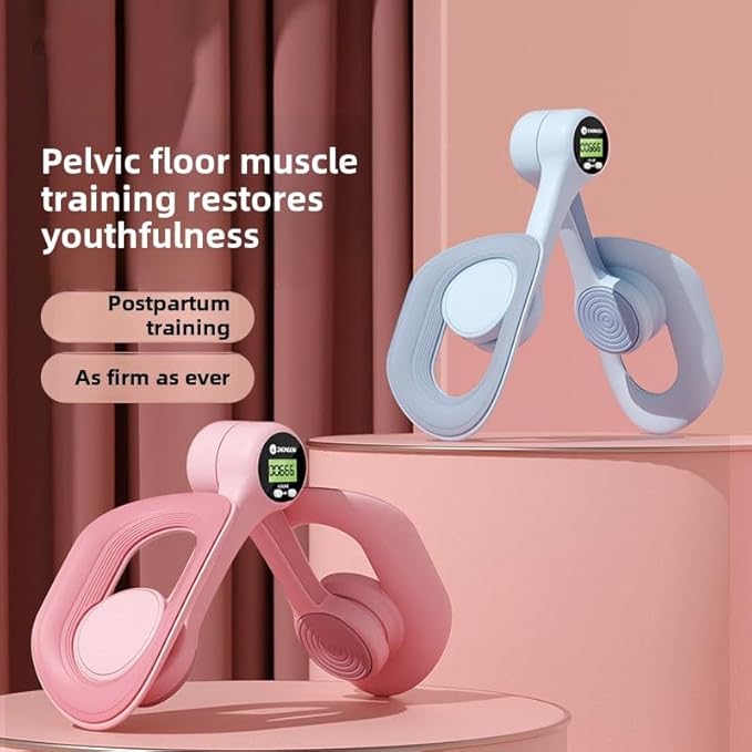 Pelvic Floor Exercise Devices, 360°Adjustable Pelvic Floor Muscle Trainer with Led Display, Leg Straps, Kegel Trainer for Postpartum Rehabilitation, Home Fitness Equipment for Hip, Leg, Arm