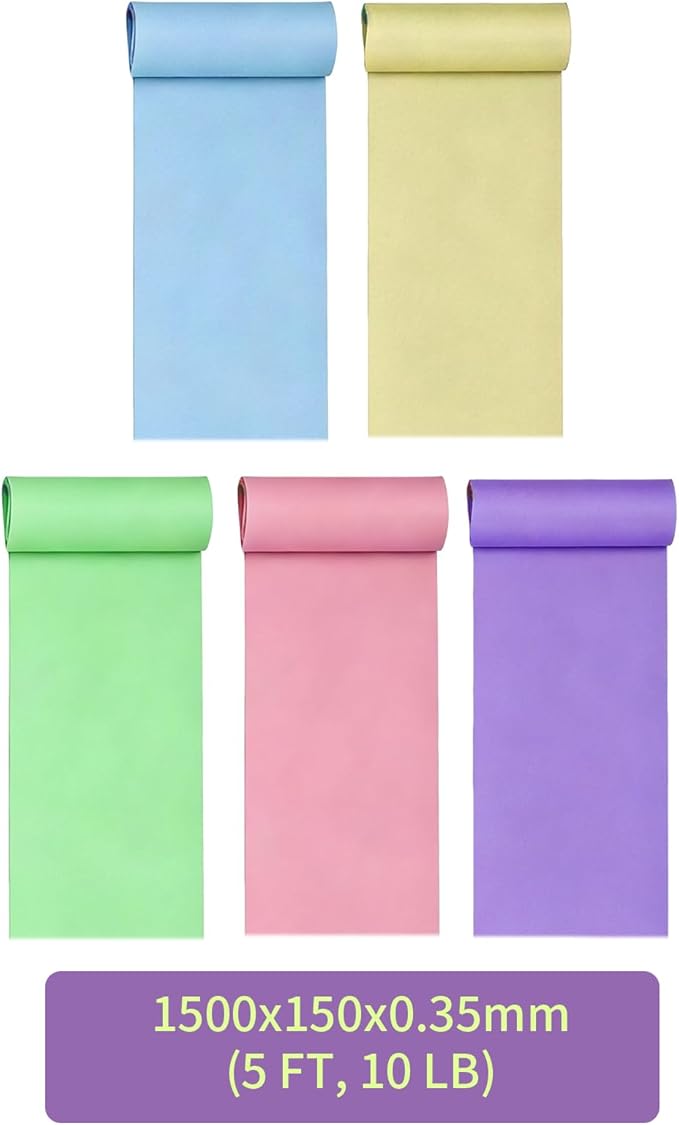 Resistance Bands Long Non-Latex Elastic Stretch Bands Work Out Band for Working Out Women or Men, Exercise Bands Set Yoga, Pilates, Gym,