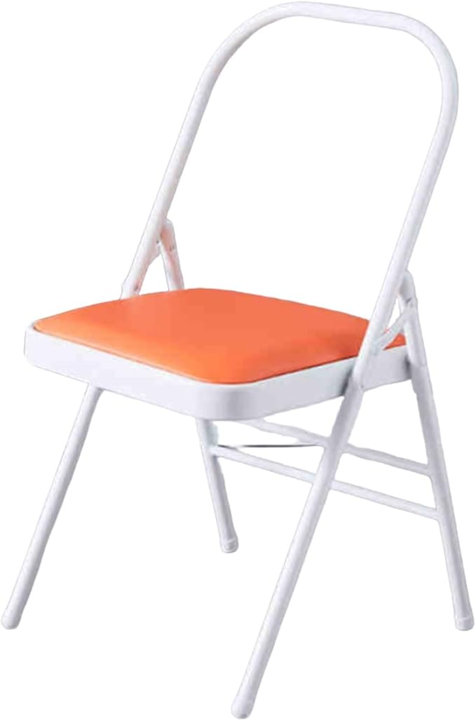 Yoga Chair，Thickened Folding Pilates Inverted,Rounded Corners,for Indoor and Outdoor Studios(Orange)