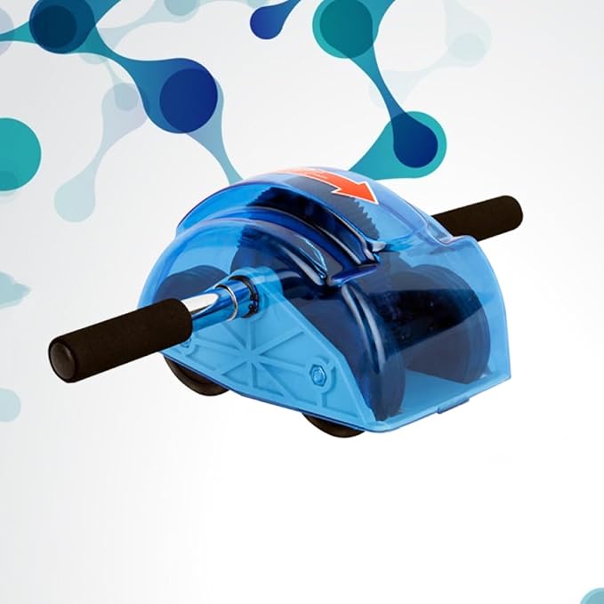 Four-wheeled Ab Roller Wheel with Gear Blue, Abdominal Muscle Roller Fitness Equipment for Household Core Strength Training and Exercise