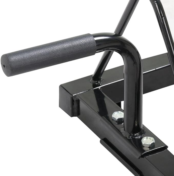 Yaheetech Horizontal Barbell Bumper Plate Rack Holder Olympic Bar Storage Rack with Handle and Wheels,Black
