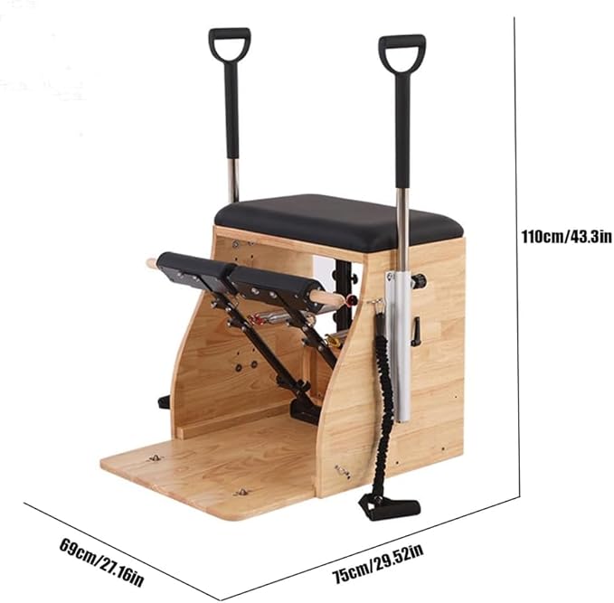Professional Pilates Stability Chair with Split Pedals & Handles, Versatile Combo Reformer for Home & Studio, Pilates Exercise Equipment for Strength & Flexibility