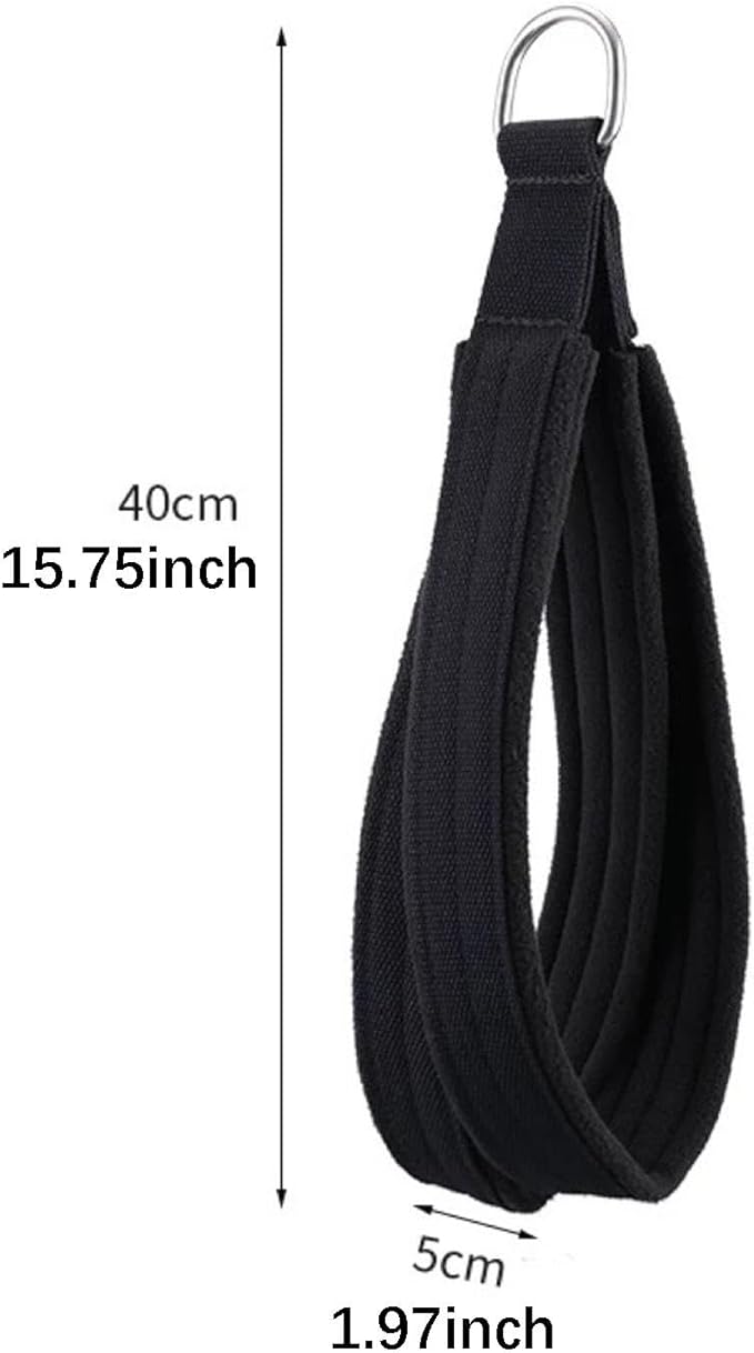2Pcs Pilates Straps Double Loop with D Rings for Reformer Home Gym Equipment Ankle Support Core Training Padded Fitness 15.75x1.97inch