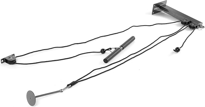 Wall Mount Stand with Pulley Cable Attachment for Arm Strength Training and Workout Equipment