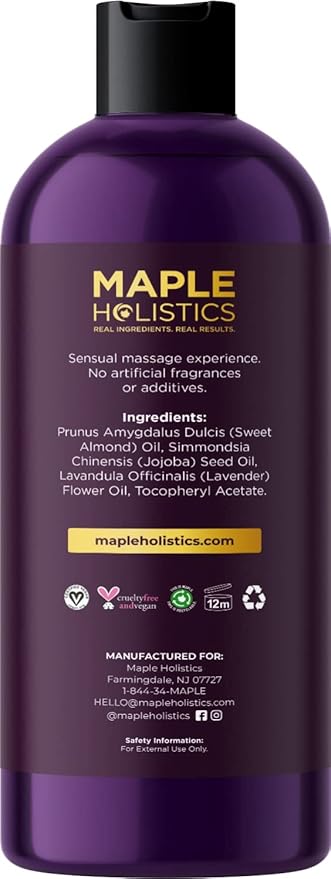 Alluring Massage Oils for Massage Therapy - Maple Holistics Massage Oil Kit with Aromatherapy Lavender Massage Oil Plus Foral Massage Oil for Sensual Aromatherapy Made with Pure Essential Oils