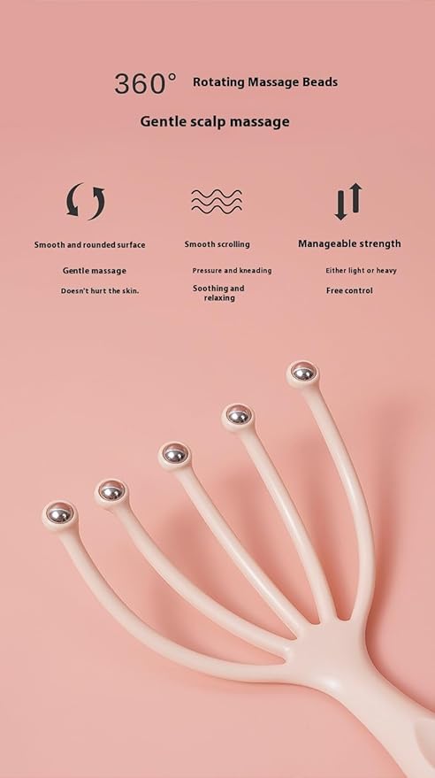Scalp Massager & Gua Sha Tool Set - Manual Head Massager, Massage Comb for Relaxation & Stress Relief (Pink & Purple)