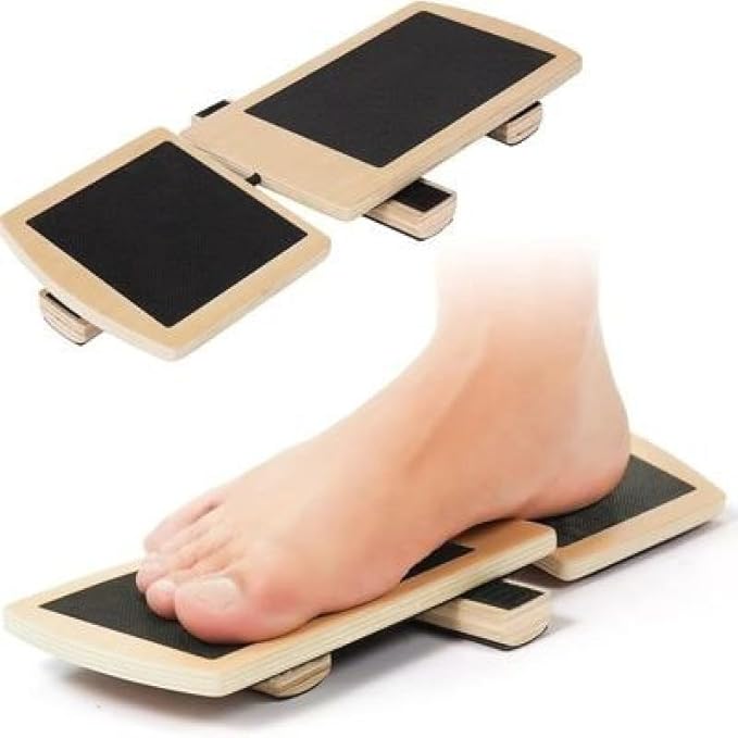 Wooden ankle balance board, safe and non-slip, small strength training device, helps to enhance stability, balance and core muscle strength
