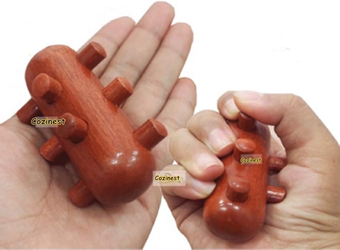 Reflexology Traditional Wooden Thai Massager Tools Full Body Foot Stick Hook Back Spa Face Gua Sha Therapy Trigger Point Massage Tool Relieve Shoulder Pain Wood (Set of 5 Full Body Massage)