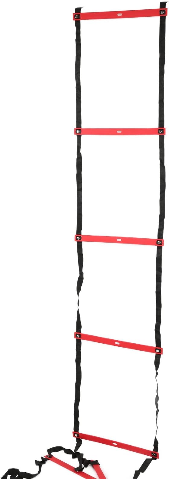Fixed Agility Ladder for Football Soccer Training, Speed Footwork Ladder with 12 Rungs 6M, Bright Color Non - Slip Rope Ladder for Sports Drills and Group Exercise