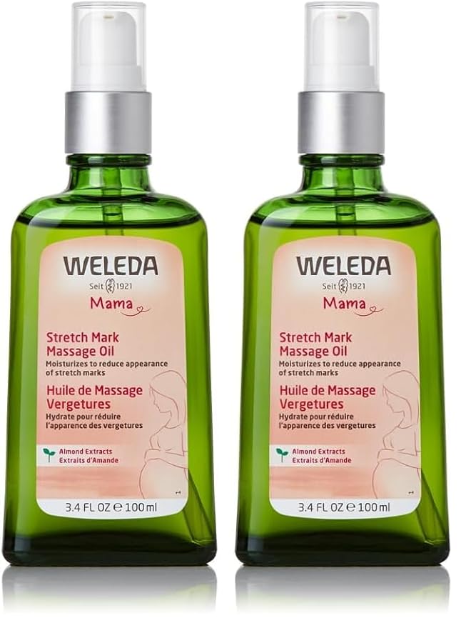 Weleda Stretch Mark Pregnancy Massage Oil,3.4 Fluid Ounce,Plant Rich Oil with Vitamin E,Sweet Almond,Jojoba and Arnica Oils,(Pack of 2)
