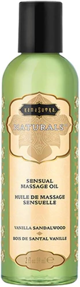 KAMA SUTRA Naturals Massage Oil - Luxurious Natural Scented Oil for Relaxing and Sensual Massages - 2 fl oz/59 ml (Vanilla Sandalwood)