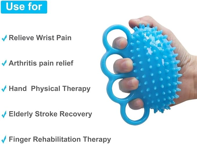 Finger Exerciser Balls for Hand Physical Therapy, Hand Grip Strength Trainer Extension Exerciser Squeeze Ball for Rehab, Arthritis, Carpal Tunnel, Anxiety, Stroke Recovery