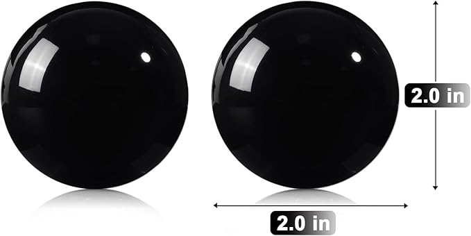 Obsidian Baoding Balls for Hand Therapy, Traditional Massage Chinese Ball for Adults Health Exercise Stress Relief Balls with Carry Pouch, Black Obsidian, X-Large-2"