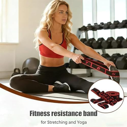 Numbered Resistance Band, Fitness Resistance Bands with Handles, Multifunction Fitness Resistance Band, Elastic Loop Exercise Strap, Adjustable Bands for Full Body Stretching Shaping