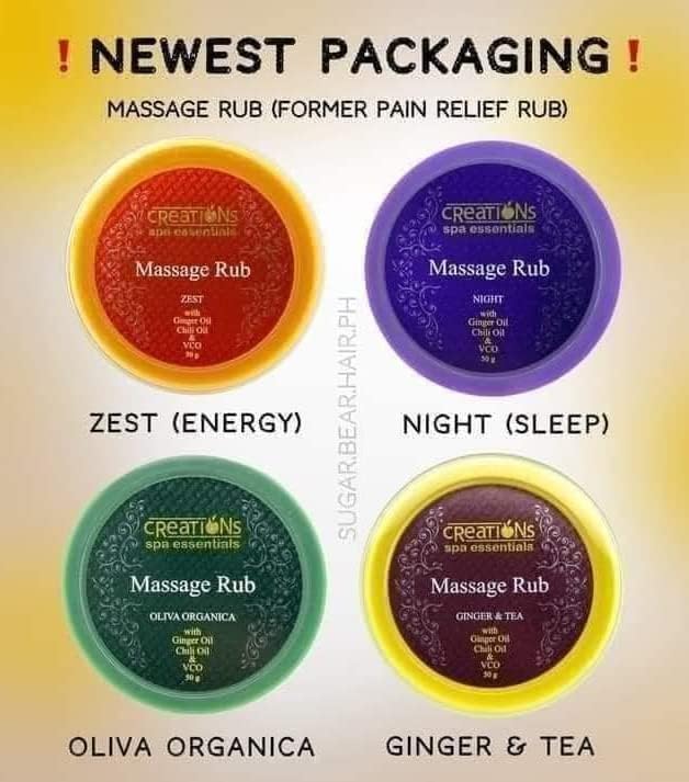 Creation Spa Essentials, Massage Rub, Night with Ginger Oil & Chili Oil, Size 50g (Pack of 1), Purple