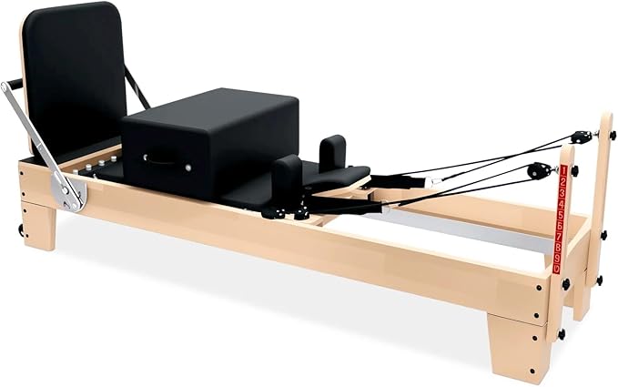 Professional Pilates Reformer Machine for Home – Full-Body Workout Reformer with Jumpboard, Box & Foot Straps – Smooth Glide System, Adjustable Resistance, Solid Wood Frame