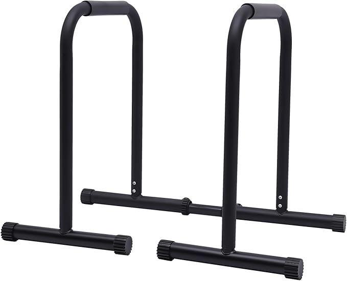 Dip Bar, 440lbs Load Double Bar Double Arm Bender Adjustable Dip Stand Heavy Duty Parallel Bars Workout Equipment with Anti-Slip Foot Pad for Gymnasiums Personal Residences Stadiums
