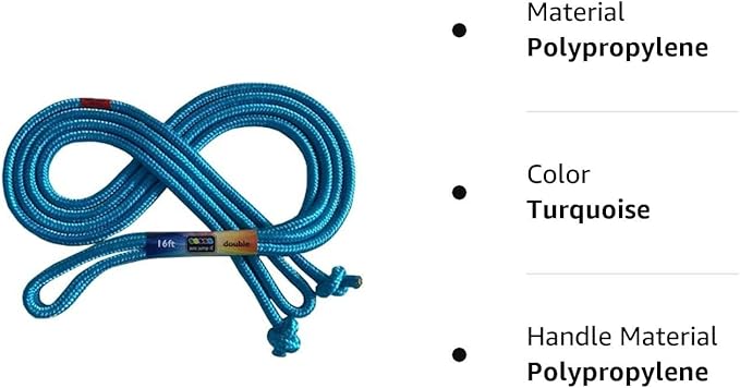 Just Jump It 16' Foot Single Jump Rope for Kids Women and Men - Active Outdoor Youth Fitness Excersing Equipment - Double Dutch Length Gym Accessories