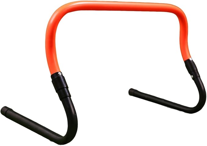 Agility Training Hurdle Jumping Bar Foldable Speed Hurdle Adjustable Height for Jumping Coaching Indoor Outdoor Football, Black Orange