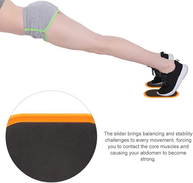 Exercise Core Sliders, Ergonomic Oval Design Sliding Discs Set of 2 for Yoga Pilates Home Fitness Workouts Full Body Training