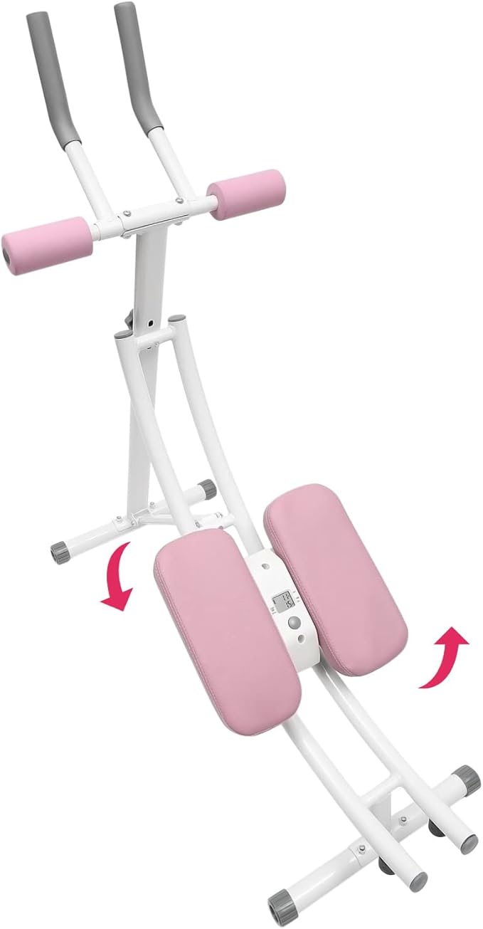 Ab Machine,Portable Core Abs Exercise Machine With LED Display And 6 Silent Rollers,3-Level Adjustment,Adjustable Ab Trainer Machine,For Abs Workout At Home Gym,Ab Machine For Home, Gyms,Etc