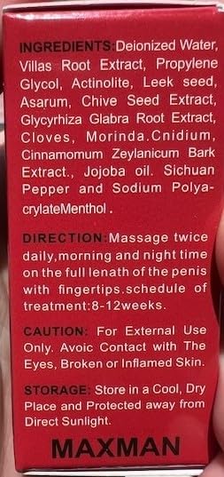 Tonisabery MAX Man, Massage Oil for Men 10ml (RED)