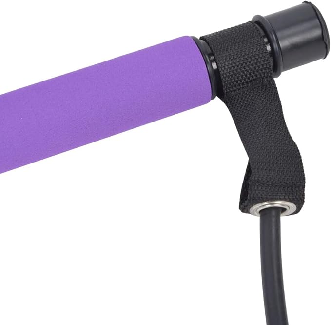 Pilates Bar Stick Multifunctional Portable Yoga Resistance Band Fitness Equipment for Home Exercise Purple