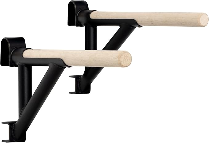 Swedish Ladder Dip Bar Attachment, Fits TS003A Ladder, Wood Stall Bar for School, Physical Therapy and Gymnastics, Multi-grip