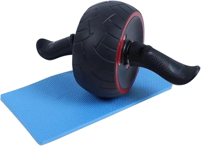 Kisangel Rubber Ab Wheel Roller Abdominal Exercise Trainer Core Knee Mat Muscle Training Tool Fitness Device
