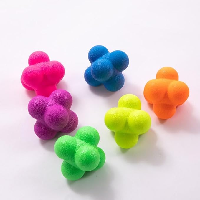 Reaction Balls 4 Pack, 2.8 Inch - Baseball Handball Reflex Training Equipment, Hand-Eye Coordination, Speed Reflex Trainer for Agility Games and Garden Family Gatherings