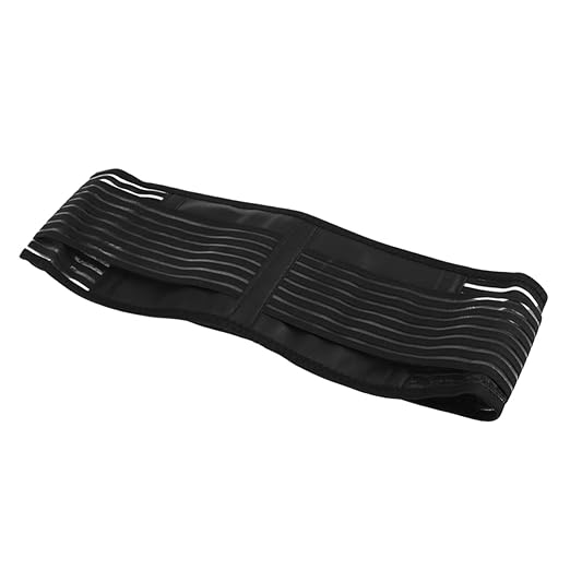 Mobestech 2pcs Portable Adjustable Magnetic Therapy Back Support Belt Self-heating Lumbar Brace for Lower Back Unstretched Fits Waist Breathable Black Design