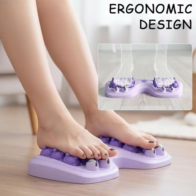 2026 New Portable Double Foot Massage Roller, Plantar Fasciitis Relief, Dual Foot Acupressure Therapy for Stress Relief and Improved Circulation, Reflexology Tool for Home & Office Use
